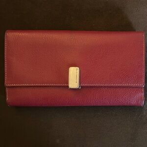 Liz Claiborne Burgundy Leather Clutch Wallet